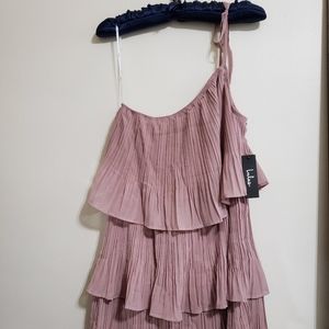 Lulus Blowing Kisses Dusty Pink One Shoulder Dress